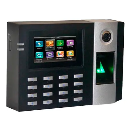 relojes - Dispositivo ZKTeco E9 con lector de huella digital y tarjetas de proximidad para control de acceso.